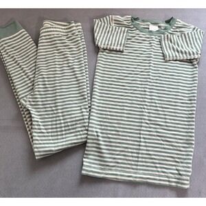 Hanna Andersson Kids Striped Pajamas Sz 10 140cm Short Sleeve Lyocell Soft